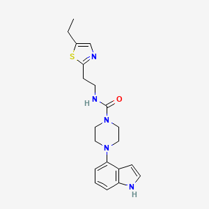 molecular formula C20H25N5OS B6995842 N-[2-(5-ethyl-1,3-thiazol-2-yl)ethyl]-4-(1H-indol-4-yl)piperazine-1-carboxamide 