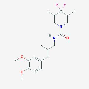 molecular formula C20H30F2N2O3 B6996064 N-[3-(3,4-dimethoxyphenyl)-2-methylpropyl]-4,4-difluoro-3,5-dimethylpiperidine-1-carboxamide 
