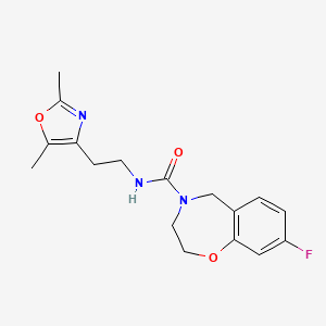 molecular formula C17H20FN3O3 B6996070 N-[2-(2,5-dimethyl-1,3-oxazol-4-yl)ethyl]-8-fluoro-3,5-dihydro-2H-1,4-benzoxazepine-4-carboxamide 