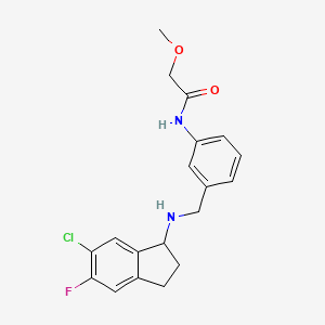 molecular formula C19H20ClFN2O2 B6996114 N-[3-[[(6-chloro-5-fluoro-2,3-dihydro-1H-inden-1-yl)amino]methyl]phenyl]-2-methoxyacetamide 
