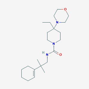 molecular formula C22H39N3O2 B6996183 N-[2-(cyclohexen-1-yl)-2-methylpropyl]-4-ethyl-4-morpholin-4-ylpiperidine-1-carboxamide 