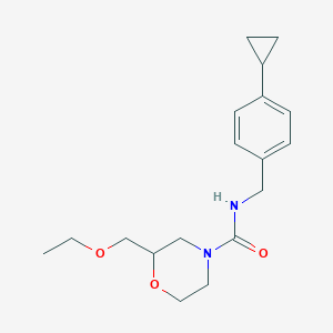 molecular formula C18H26N2O3 B6996254 N-[(4-cyclopropylphenyl)methyl]-2-(ethoxymethyl)morpholine-4-carboxamide 