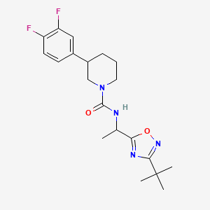 molecular formula C20H26F2N4O2 B6996290 N-[1-(3-tert-butyl-1,2,4-oxadiazol-5-yl)ethyl]-3-(3,4-difluorophenyl)piperidine-1-carboxamide 