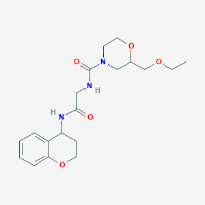 molecular formula C19H27N3O5 B6996412 N-[2-(3,4-dihydro-2H-chromen-4-ylamino)-2-oxoethyl]-2-(ethoxymethyl)morpholine-4-carboxamide 