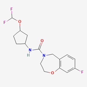 molecular formula C16H19F3N2O3 B6996474 N-[3-(difluoromethoxy)cyclopentyl]-8-fluoro-3,5-dihydro-2H-1,4-benzoxazepine-4-carboxamide 