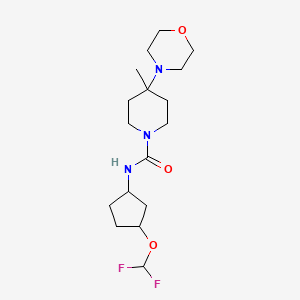 molecular formula C17H29F2N3O3 B6996479 N-[3-(difluoromethoxy)cyclopentyl]-4-methyl-4-morpholin-4-ylpiperidine-1-carboxamide 