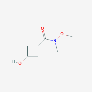 molecular formula C7H13NO3 B069965 3-hydroxy-N-methoxy-N-methylcyclobutanecarboxamide CAS No. 171549-81-8