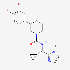 molecular formula C20H24F2N4O B6996555 N-[cyclopropyl-(1-methylimidazol-2-yl)methyl]-3-(3,4-difluorophenyl)piperidine-1-carboxamide 