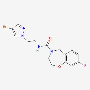 molecular formula C15H16BrFN4O2 B6996610 N-[2-(4-bromopyrazol-1-yl)ethyl]-8-fluoro-3,5-dihydro-2H-1,4-benzoxazepine-4-carboxamide 
