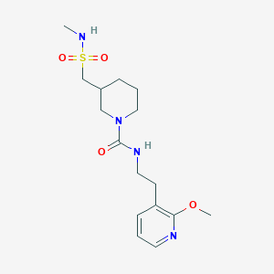 molecular formula C16H26N4O4S B6996641 N-[2-(2-methoxypyridin-3-yl)ethyl]-3-(methylsulfamoylmethyl)piperidine-1-carboxamide 
