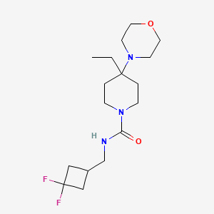 molecular formula C17H29F2N3O2 B6996664 N-[(3,3-difluorocyclobutyl)methyl]-4-ethyl-4-morpholin-4-ylpiperidine-1-carboxamide 
