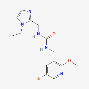 molecular formula C14H18BrN5O2 B6996780 1-[(5-Bromo-2-methoxypyridin-3-yl)methyl]-3-[(1-ethylimidazol-2-yl)methyl]urea 