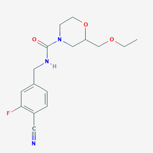 molecular formula C16H20FN3O3 B6996822 N-[(4-cyano-3-fluorophenyl)methyl]-2-(ethoxymethyl)morpholine-4-carboxamide 