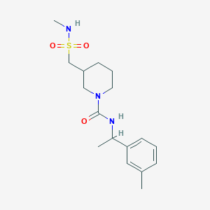 molecular formula C17H27N3O3S B6996860 N-[1-(3-methylphenyl)ethyl]-3-(methylsulfamoylmethyl)piperidine-1-carboxamide 