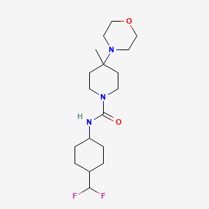 molecular formula C18H31F2N3O2 B6996918 N-[4-(difluoromethyl)cyclohexyl]-4-methyl-4-morpholin-4-ylpiperidine-1-carboxamide 