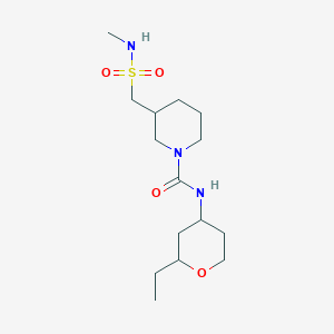 molecular formula C15H29N3O4S B6996993 N-(2-ethyloxan-4-yl)-3-(methylsulfamoylmethyl)piperidine-1-carboxamide 