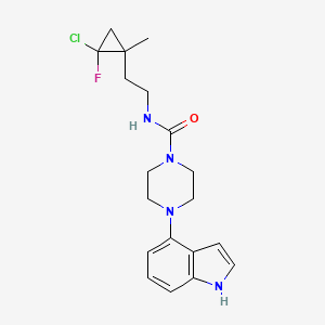 molecular formula C19H24ClFN4O B6997132 N-[2-(2-chloro-2-fluoro-1-methylcyclopropyl)ethyl]-4-(1H-indol-4-yl)piperazine-1-carboxamide 