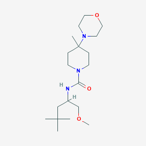molecular formula C19H37N3O3 B6997148 N-(1-methoxy-4,4-dimethylpentan-2-yl)-4-methyl-4-morpholin-4-ylpiperidine-1-carboxamide 
