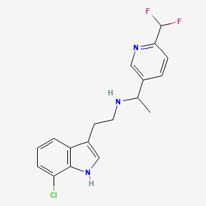 molecular formula C18H18ClF2N3 B6997195 N-[2-(7-chloro-1H-indol-3-yl)ethyl]-1-[6-(difluoromethyl)pyridin-3-yl]ethanamine 