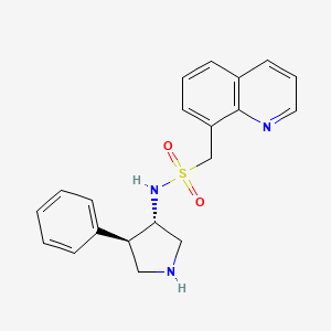 molecular formula C20H21N3O2S B6997341 N-[(3S,4R)-4-phenylpyrrolidin-3-yl]-1-quinolin-8-ylmethanesulfonamide 