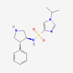 molecular formula C16H22N4O2S B6997365 N-[(3S,4R)-4-phenylpyrrolidin-3-yl]-1-propan-2-ylimidazole-4-sulfonamide 