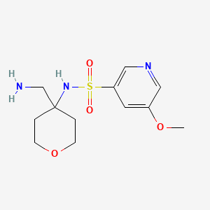 molecular formula C12H19N3O4S B6997451 N-[4-(aminomethyl)oxan-4-yl]-5-methoxypyridine-3-sulfonamide 