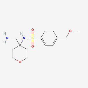 molecular formula C14H22N2O4S B6997489 N-[4-(aminomethyl)oxan-4-yl]-4-(methoxymethyl)benzenesulfonamide 