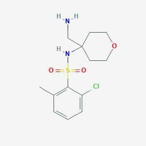 molecular formula C13H19ClN2O3S B6997494 N-[4-(aminomethyl)oxan-4-yl]-2-chloro-6-methylbenzenesulfonamide 