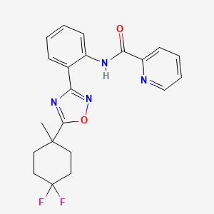 molecular formula C21H20F2N4O2 B6997649 N-[2-[5-(4,4-difluoro-1-methylcyclohexyl)-1,2,4-oxadiazol-3-yl]phenyl]pyridine-2-carboxamide 