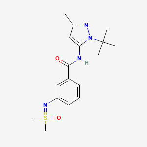 molecular formula C17H24N4O2S B6997717 N-(2-tert-butyl-5-methylpyrazol-3-yl)-3-[[dimethyl(oxo)-lambda6-sulfanylidene]amino]benzamide 