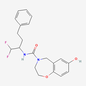molecular formula C20H22F2N2O3 B6997807 N-(1,1-difluoro-4-phenylbutan-2-yl)-7-hydroxy-3,5-dihydro-2H-1,4-benzoxazepine-4-carboxamide 