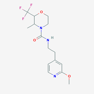 molecular formula C15H20F3N3O3 B6997977 N-[2-(2-methoxypyridin-4-yl)ethyl]-3-methyl-2-(trifluoromethyl)morpholine-4-carboxamide 