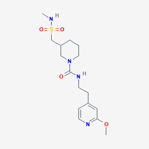 molecular formula C16H26N4O4S B6997993 N-[2-(2-methoxypyridin-4-yl)ethyl]-3-(methylsulfamoylmethyl)piperidine-1-carboxamide 