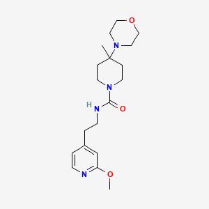 molecular formula C19H30N4O3 B6998005 N-[2-(2-methoxypyridin-4-yl)ethyl]-4-methyl-4-morpholin-4-ylpiperidine-1-carboxamide 