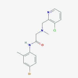 molecular formula C16H17BrClN3O B6998087 N-(4-bromo-2-methylphenyl)-2-[(3-chloropyridin-2-yl)methyl-methylamino]acetamide 