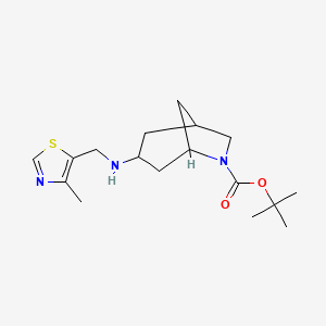 molecular formula C17H27N3O2S B6998163 Tert-butyl 3-[(4-methyl-1,3-thiazol-5-yl)methylamino]-6-azabicyclo[3.2.1]octane-6-carboxylate 