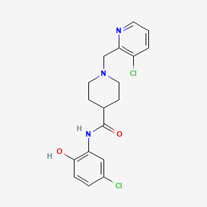 molecular formula C18H19Cl2N3O2 B6998211 N-(5-chloro-2-hydroxyphenyl)-1-[(3-chloropyridin-2-yl)methyl]piperidine-4-carboxamide 