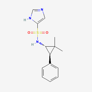 molecular formula C14H17N3O2S B6998301 N-[(1S,3R)-2,2-dimethyl-3-phenylcyclopropyl]-1H-imidazole-5-sulfonamide 