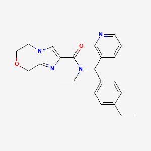 molecular formula C23H26N4O2 B6998459 N-ethyl-N-[(4-ethylphenyl)-pyridin-3-ylmethyl]-6,8-dihydro-5H-imidazo[2,1-c][1,4]oxazine-2-carboxamide 