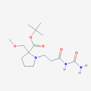 molecular formula C15H27N3O5 B6998499 Tert-butyl 1-[3-(carbamoylamino)-3-oxopropyl]-2-(methoxymethyl)pyrrolidine-2-carboxylate 