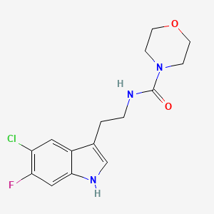 molecular formula C15H17ClFN3O2 B6998512 N-[2-(5-chloro-6-fluoro-1H-indol-3-yl)ethyl]morpholine-4-carboxamide 