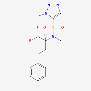molecular formula C14H18F2N4O2S B6998533 N-(1,1-difluoro-4-phenylbutan-2-yl)-N,3-dimethyltriazole-4-sulfonamide 