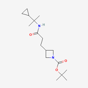 molecular formula C17H30N2O3 B6998663 Tert-butyl 3-[3-(2-cyclopropylpropan-2-ylamino)-3-oxopropyl]azetidine-1-carboxylate 