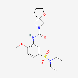 molecular formula C18H27N3O5S B6998825 N-[5-(diethylsulfamoyl)-2-methoxyphenyl]-5-oxa-2-azaspiro[3.4]octane-2-carboxamide 
