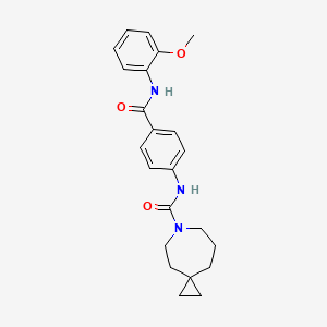 molecular formula C23H27N3O3 B6998849 N-[4-[(2-methoxyphenyl)carbamoyl]phenyl]-6-azaspiro[2.6]nonane-6-carboxamide 