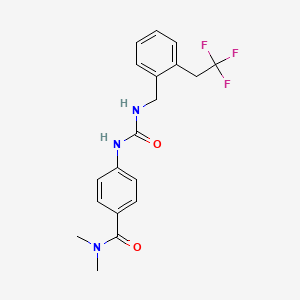 molecular formula C19H20F3N3O2 B6998870 N,N-dimethyl-4-[[2-(2,2,2-trifluoroethyl)phenyl]methylcarbamoylamino]benzamide 