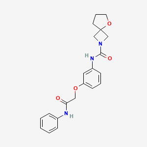 molecular formula C21H23N3O4 B6999065 N-[3-(2-anilino-2-oxoethoxy)phenyl]-5-oxa-2-azaspiro[3.4]octane-2-carboxamide 