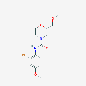 molecular formula C15H21BrN2O4 B6999320 N-(2-bromo-4-methoxyphenyl)-2-(ethoxymethyl)morpholine-4-carboxamide 