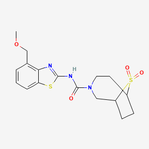 molecular formula C17H21N3O4S2 B6999418 N-[4-(methoxymethyl)-1,3-benzothiazol-2-yl]-9,9-dioxo-9lambda6-thia-3-azabicyclo[4.2.1]nonane-3-carboxamide 