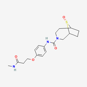 molecular formula C18H25N3O4S B6999429 N-[4-[3-(methylamino)-3-oxopropoxy]phenyl]-9-oxo-9lambda4-thia-3-azabicyclo[4.2.1]nonane-3-carboxamide 